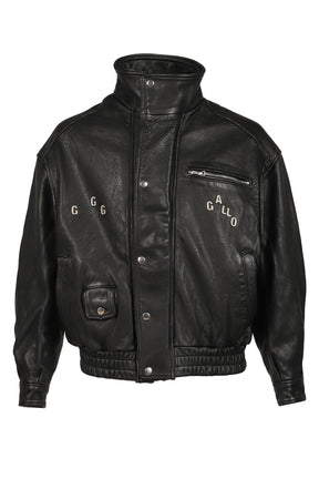 THE COMMISSION LEATHER BOMBER JACKET / BLK
