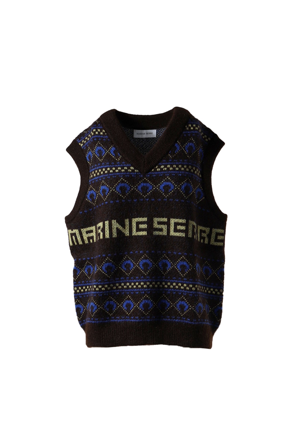 MARINE SERRE JACQUARD KNIT VEST / BRW