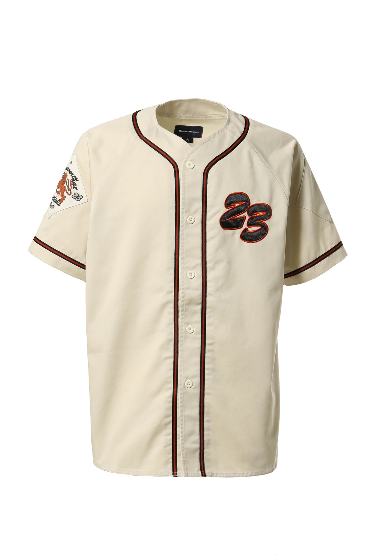 thisisneverthat SS23 SCRIPT BASEBALL JERSEY / CRM -NUBIAN