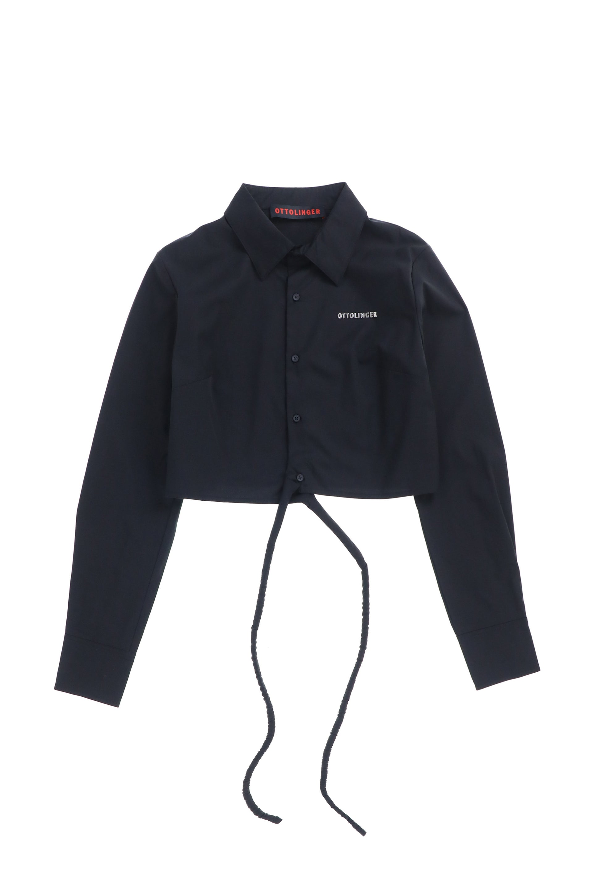 FITTED WRAP SHIRT / BLK