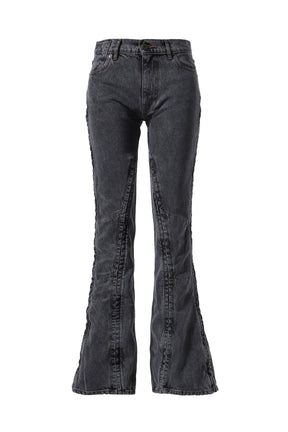 HOOK AND EYE SLIM JEANS / BLK