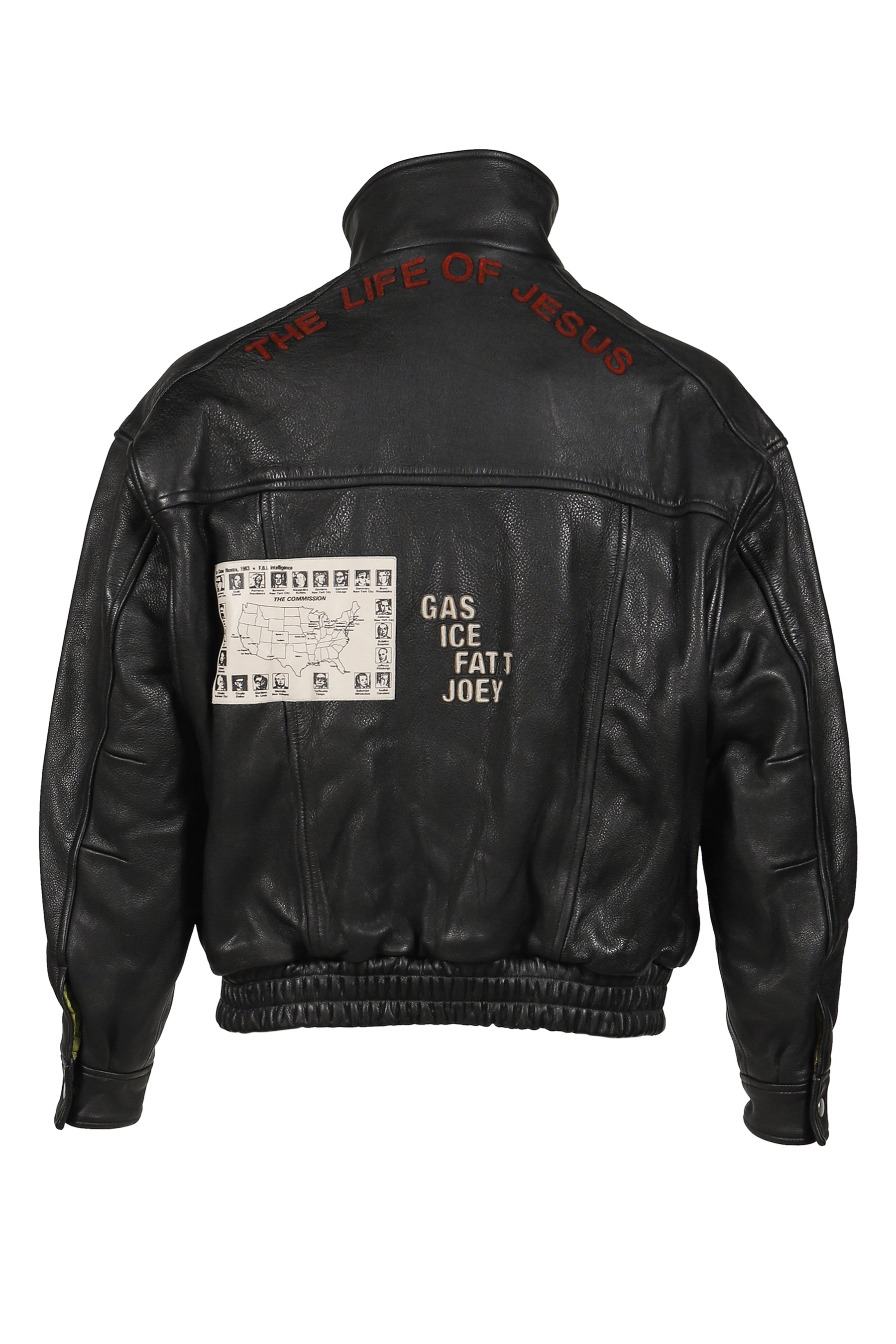 THE COMMISSION LEATHER BOMBER JACKET / BLK