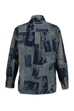 Jean Paul Gaultier DENIM SHIRT WITH NEWSPAPER PRINT / IND/BEI