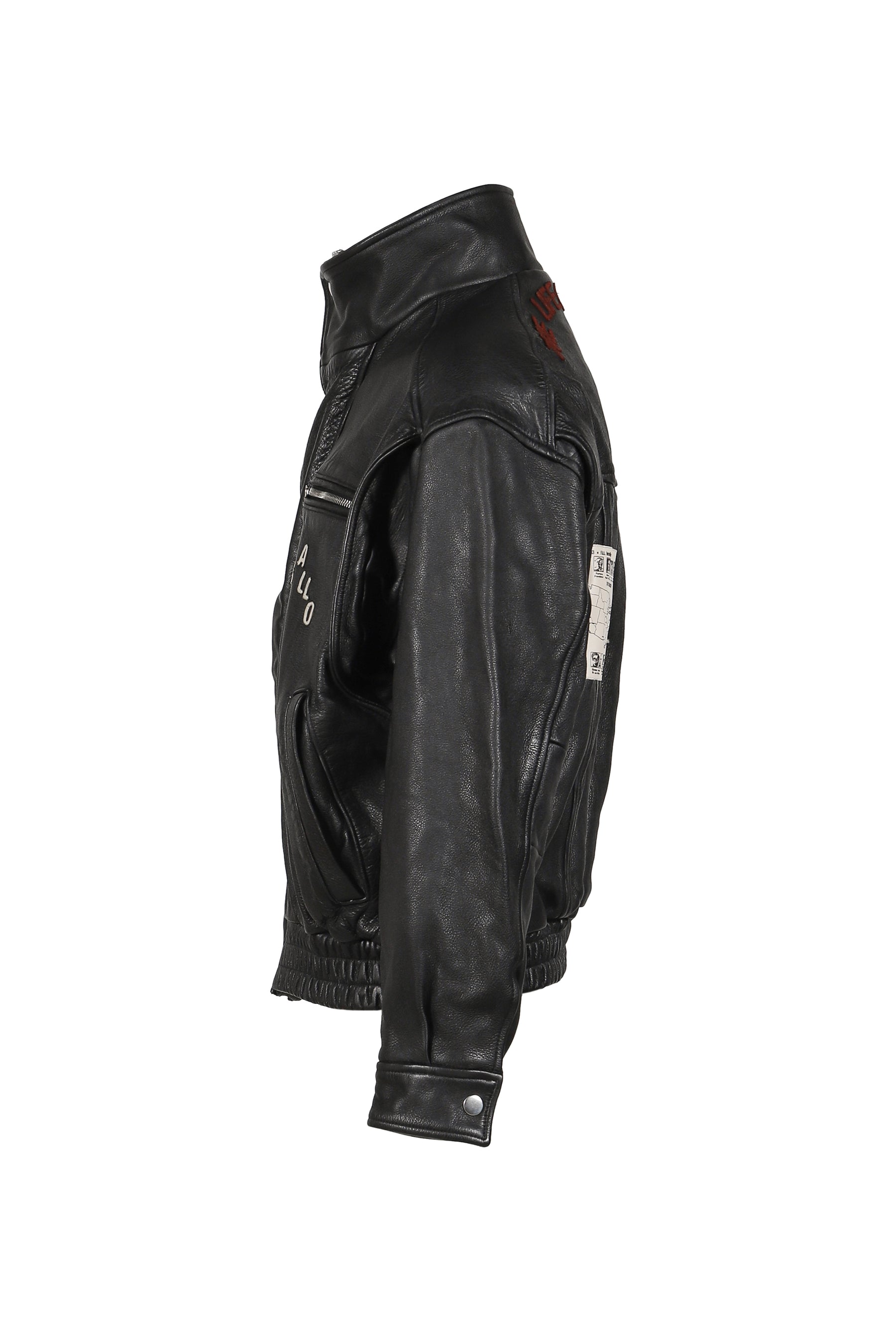 THE COMMISSION LEATHER BOMBER JACKET / BLK