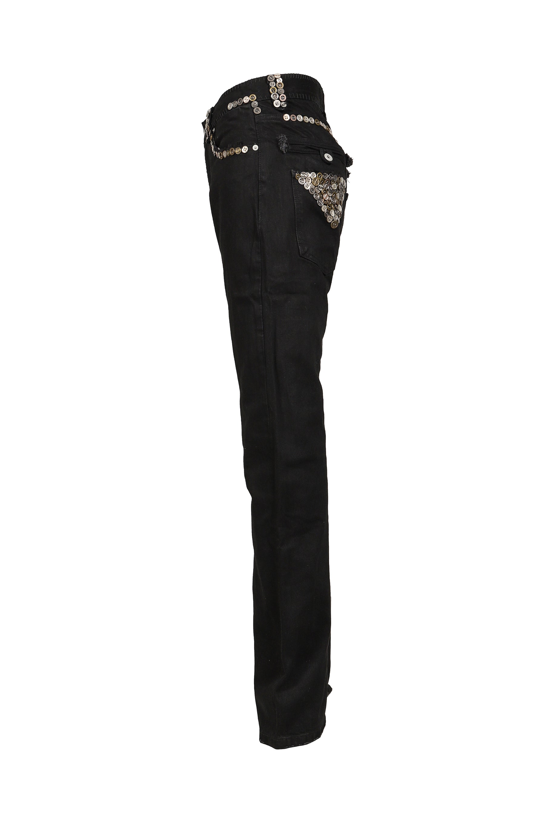 BUTTON BOOTCUT DENIM / BLK
