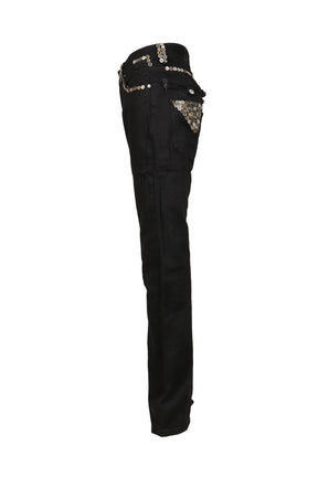 BUTTON BOOTCUT DENIM / BLK