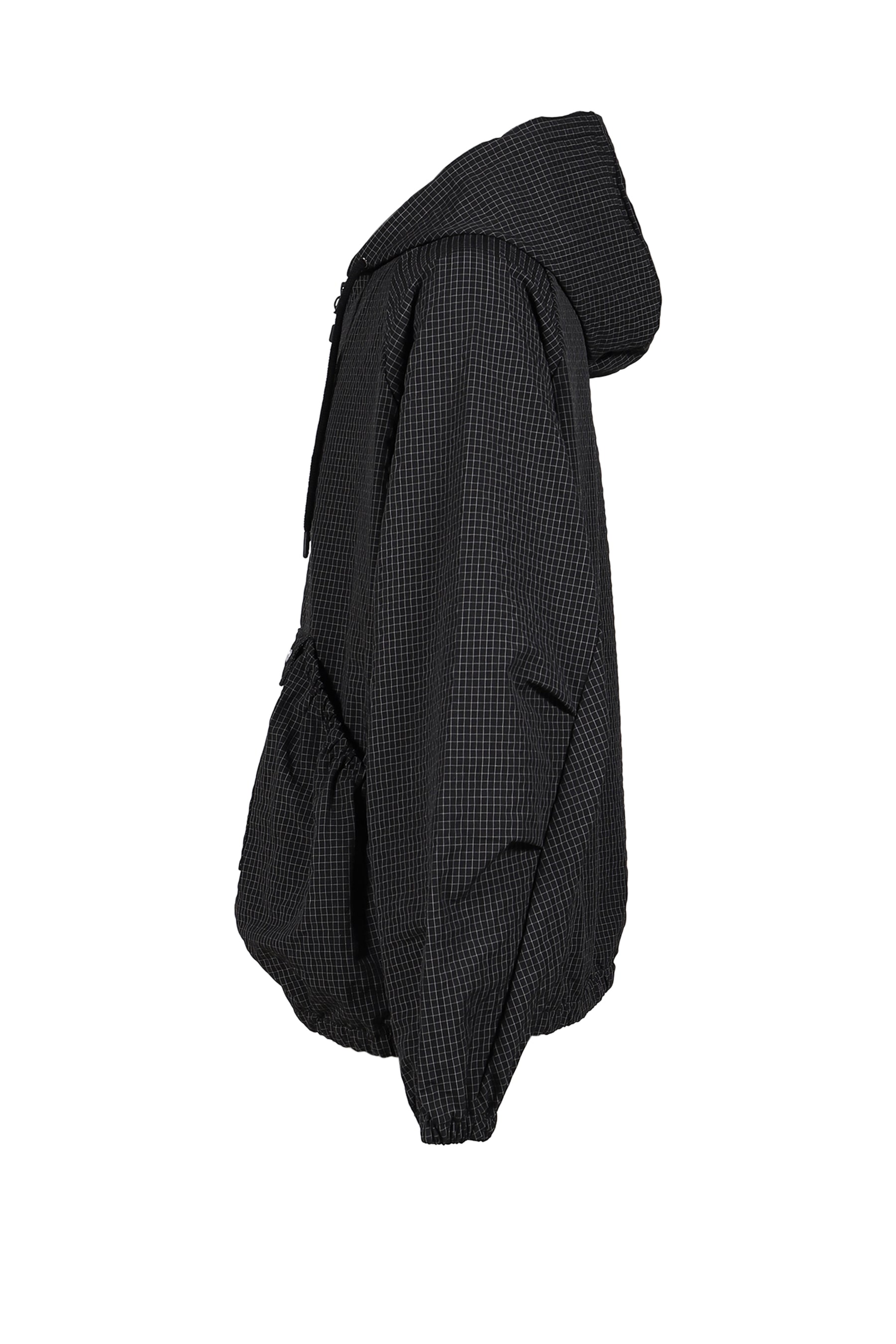 RIPPLE PLAID ANORAK / BLK