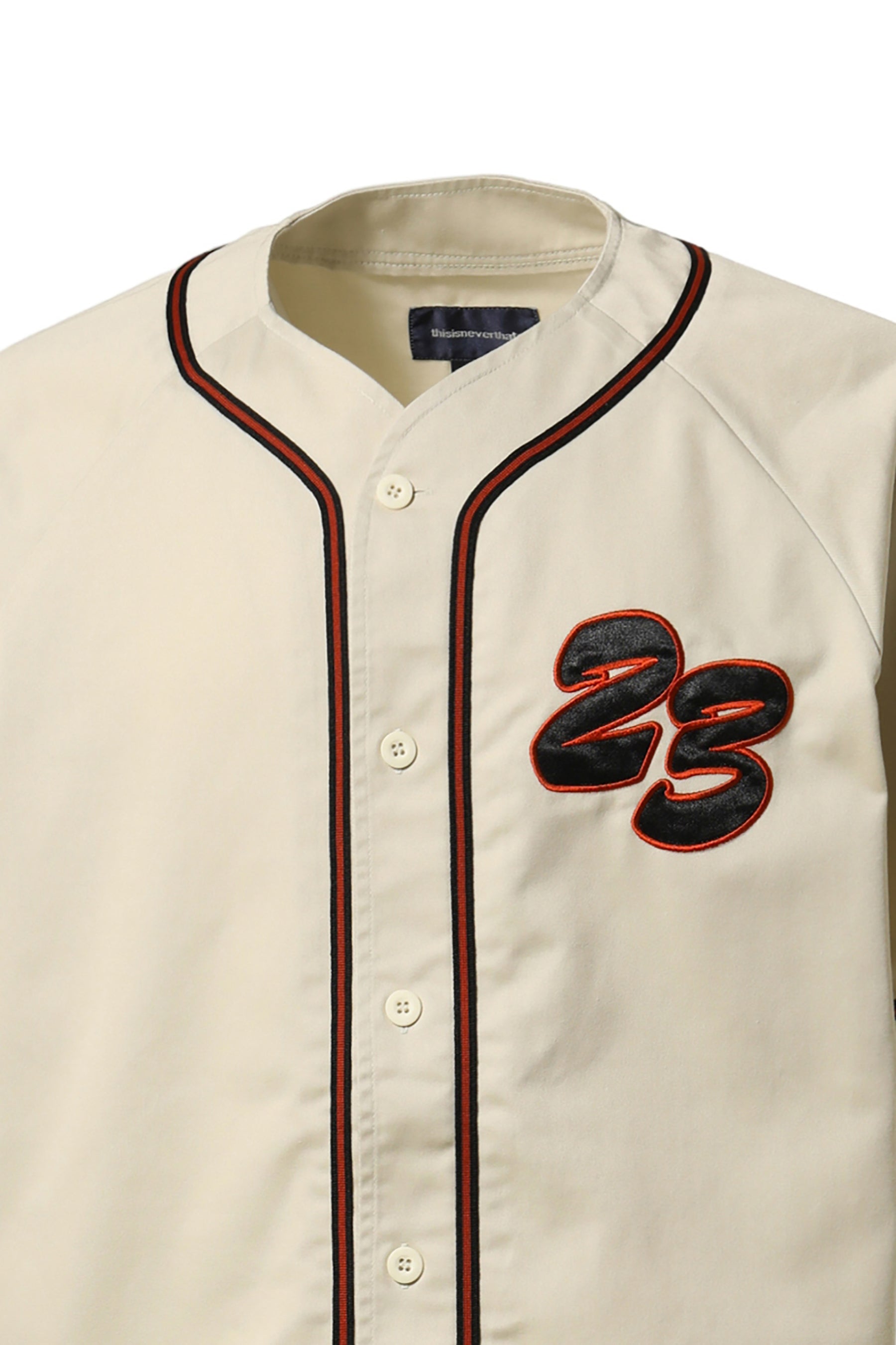 thisisneverthat SS23 SCRIPT BASEBALL JERSEY / CRM -NUBIAN