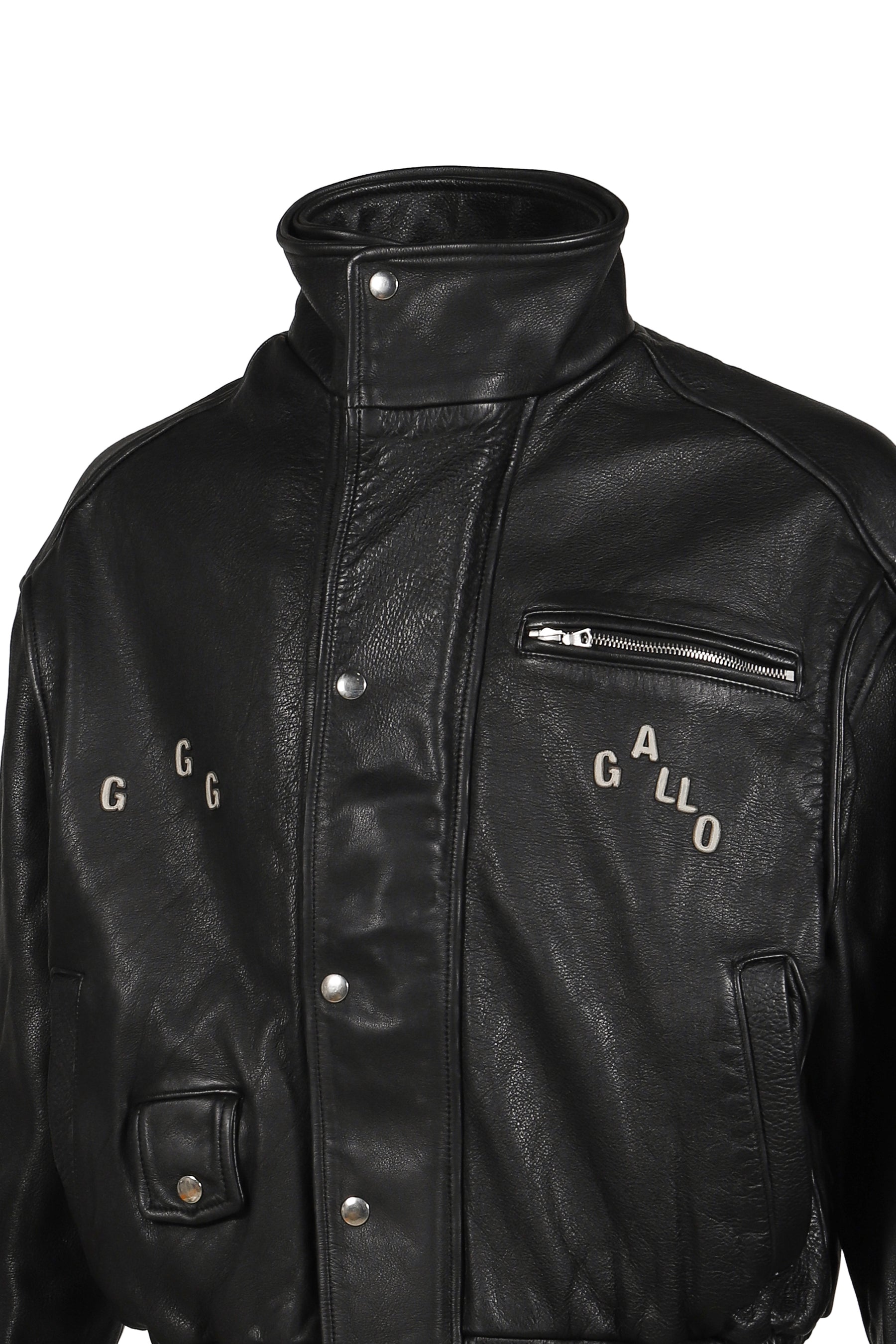 THE COMMISSION LEATHER BOMBER JACKET / BLK
