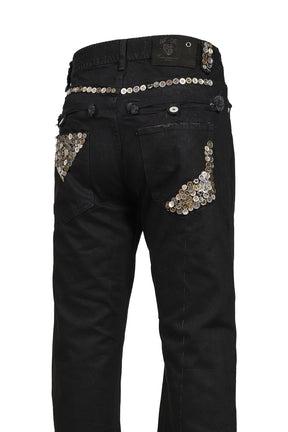 BUTTON BOOTCUT DENIM / BLK