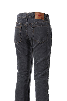 HOOK AND EYE SLIM JEANS / BLK