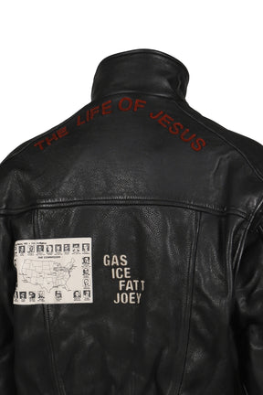 THE COMMISSION LEATHER BOMBER JACKET / BLK