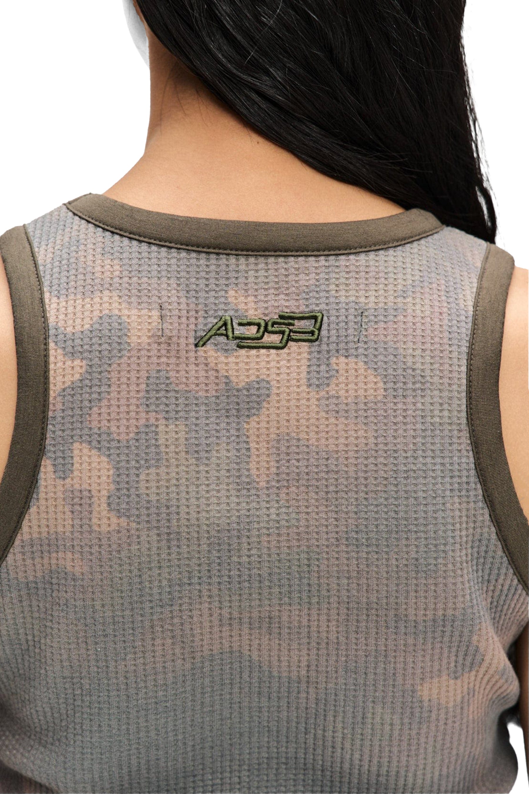 CAMOUFLAGE HAND-BRAIDED WAFFLE TANK TOP / SAND