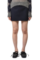 BOW LOW-WAIST MINI SKIRT / NVY