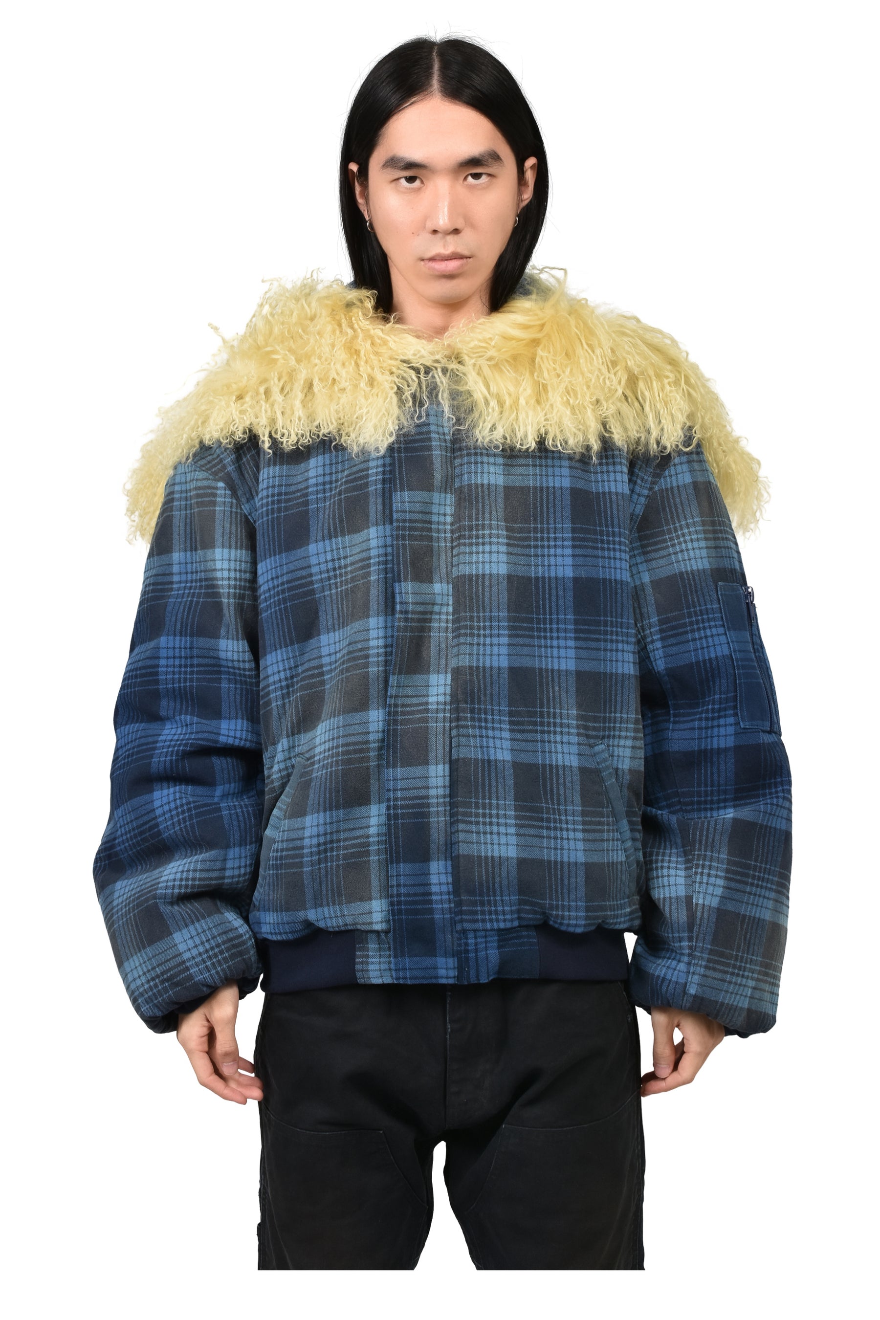 PLAID BOMBER / BLU