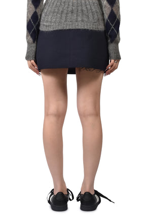 BOW LOW-WAIST MINI SKIRT / NVY