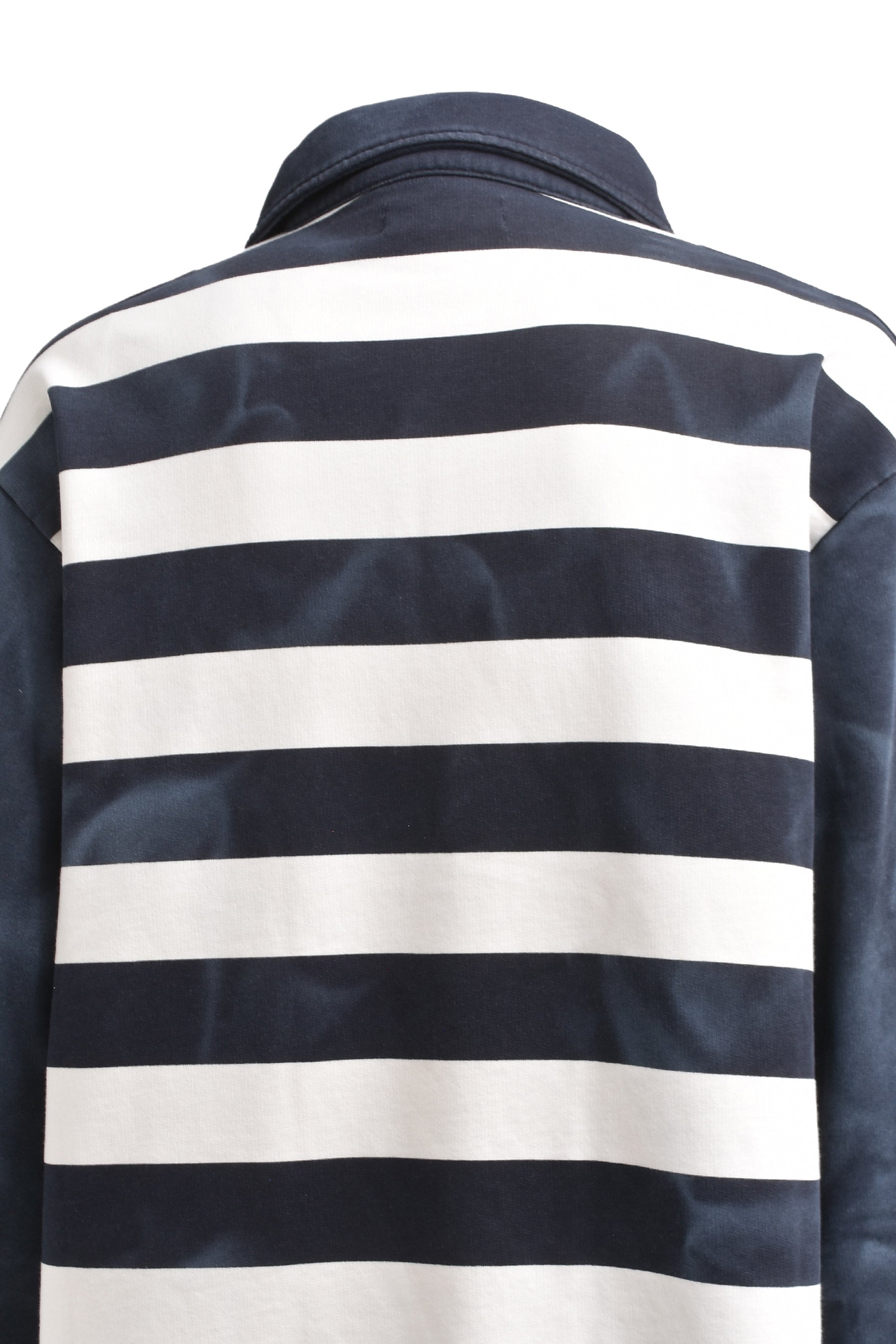 ZIP UP POLO / NVY WHT STRIPES