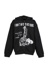 BUNNY ZIP UP HOODIE BLACK FLEECE / BLK