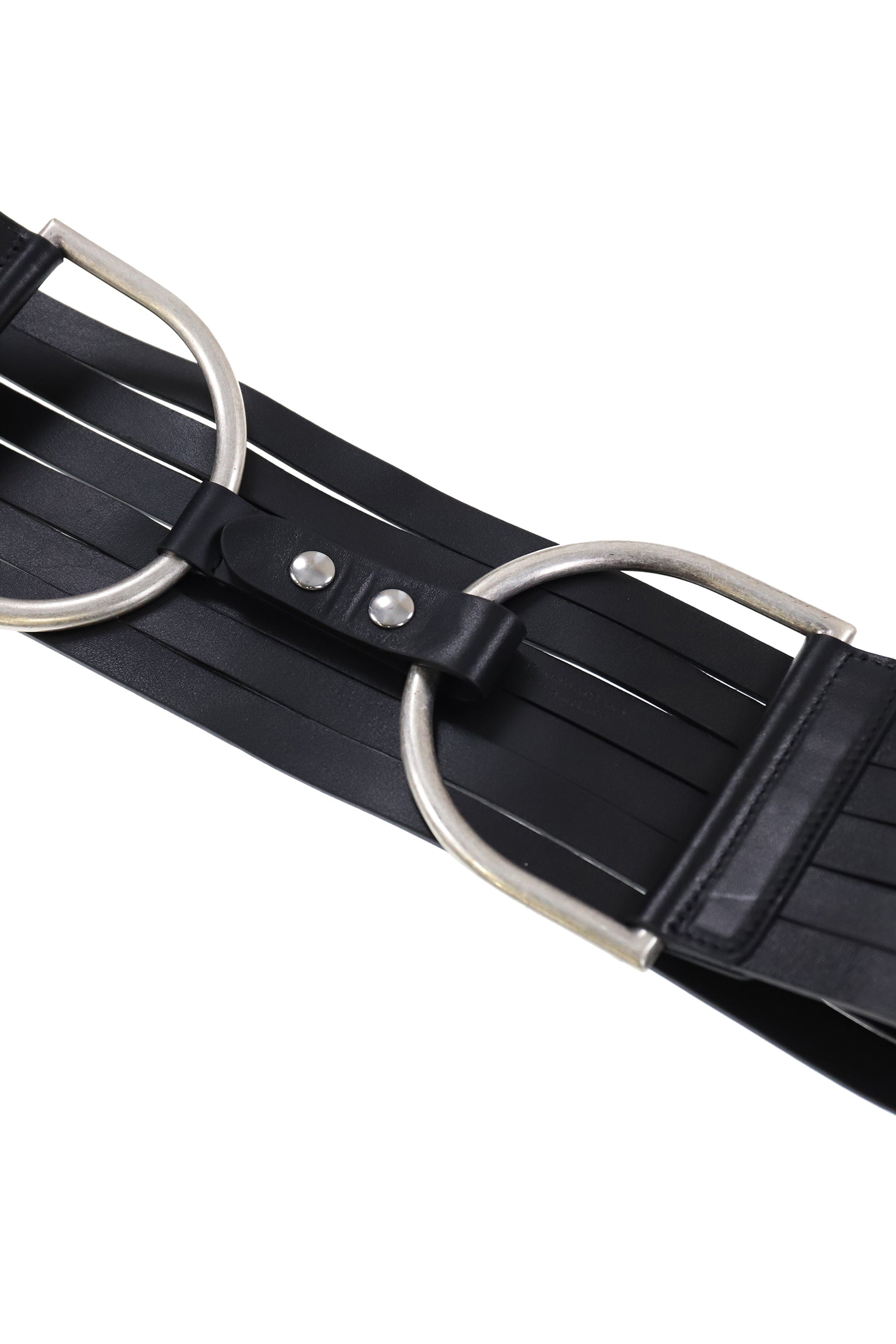 FRINGE BELT LEATHER / BLK