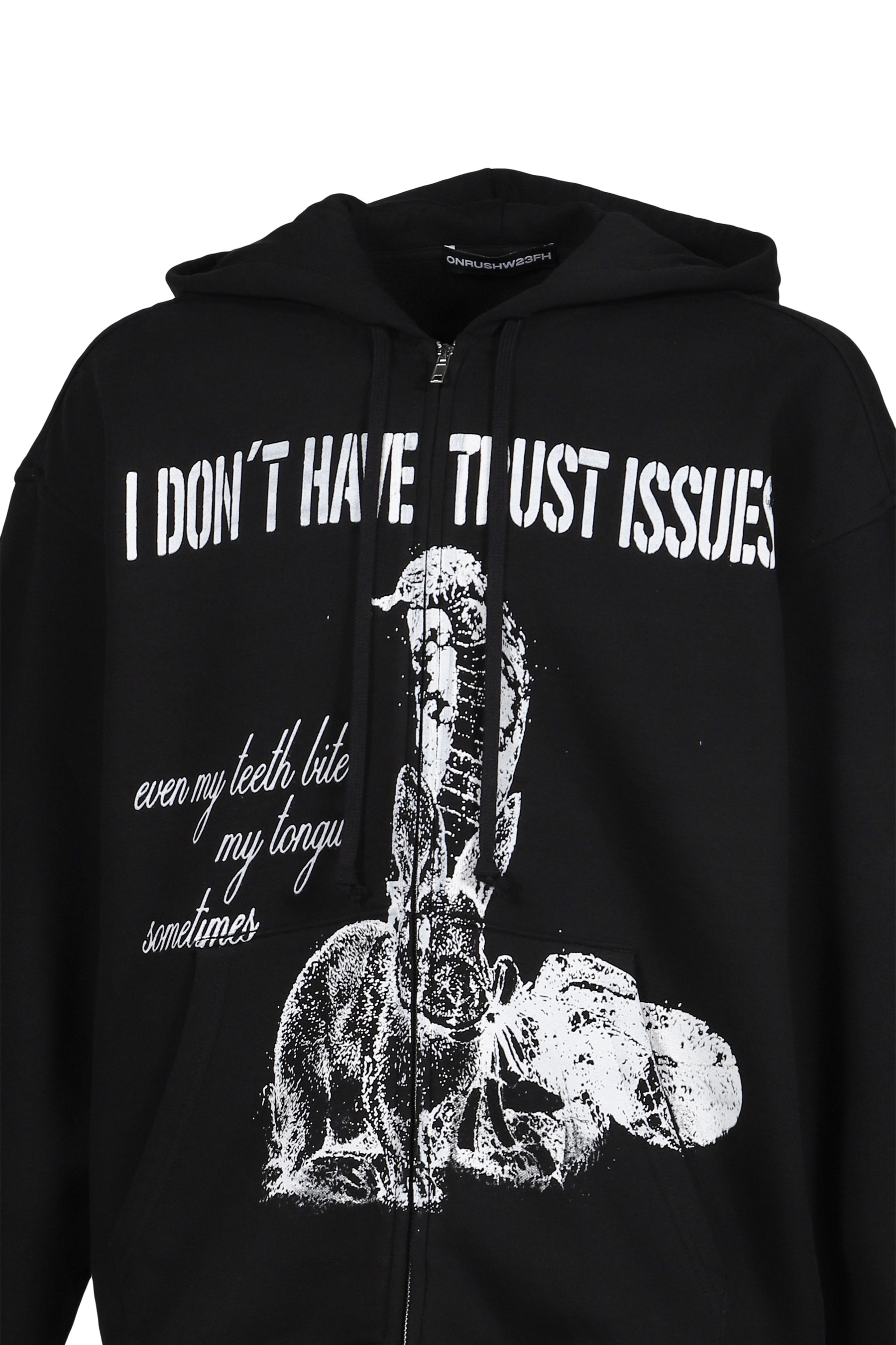 BUNNY ZIP UP HOODIE BLACK FLEECE / BLK