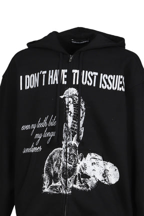 BUNNY ZIP UP HOODIE BLACK FLEECE / BLK