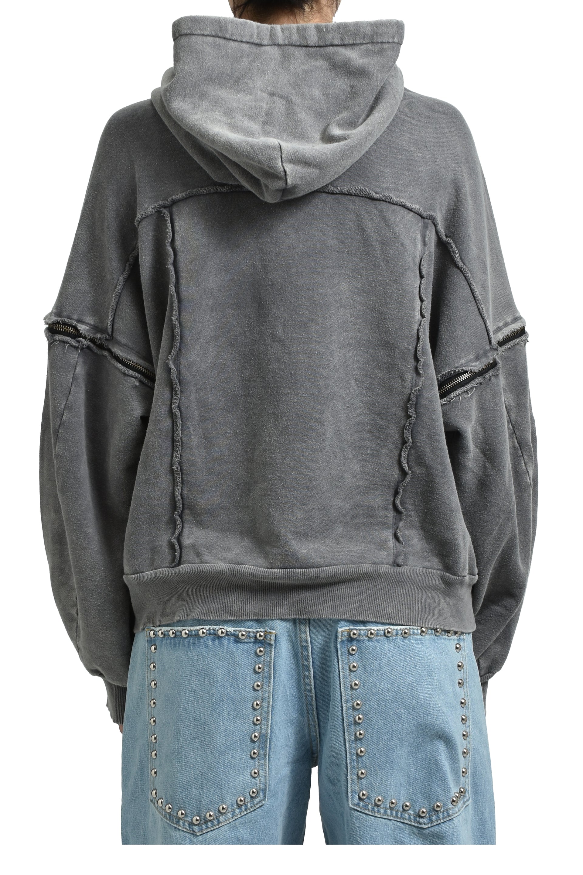 SPLIT SWEAT HOODIE / GRY