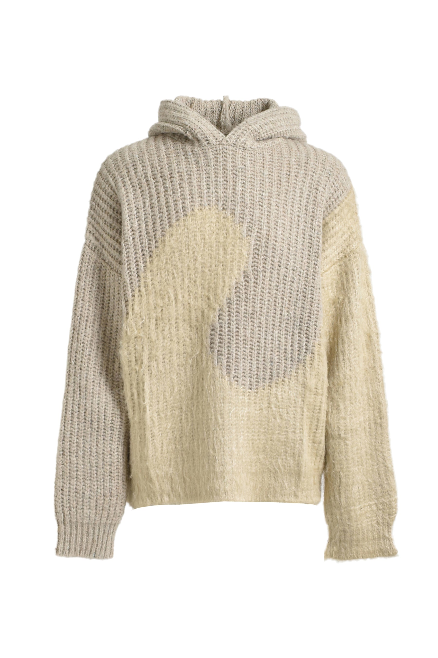 SILK SWIRL HOODIE KNIT / GRY