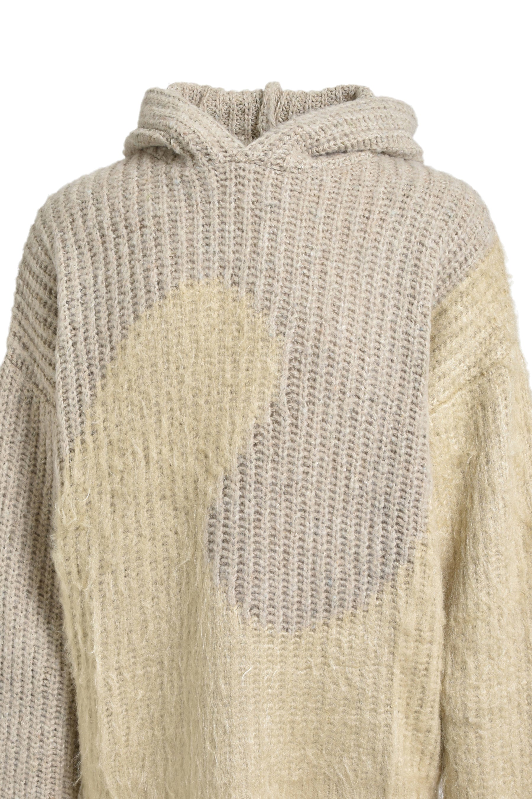 SILK SWIRL HOODIE KNIT / GRY