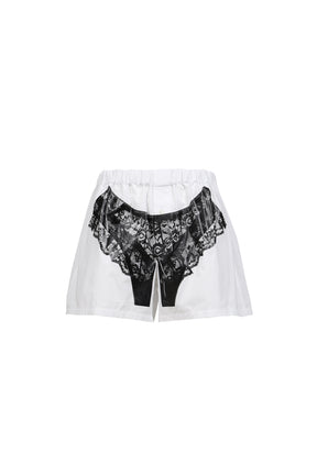 TROMPE L'OEIL WOVEN BOXER SHORTS / WHT