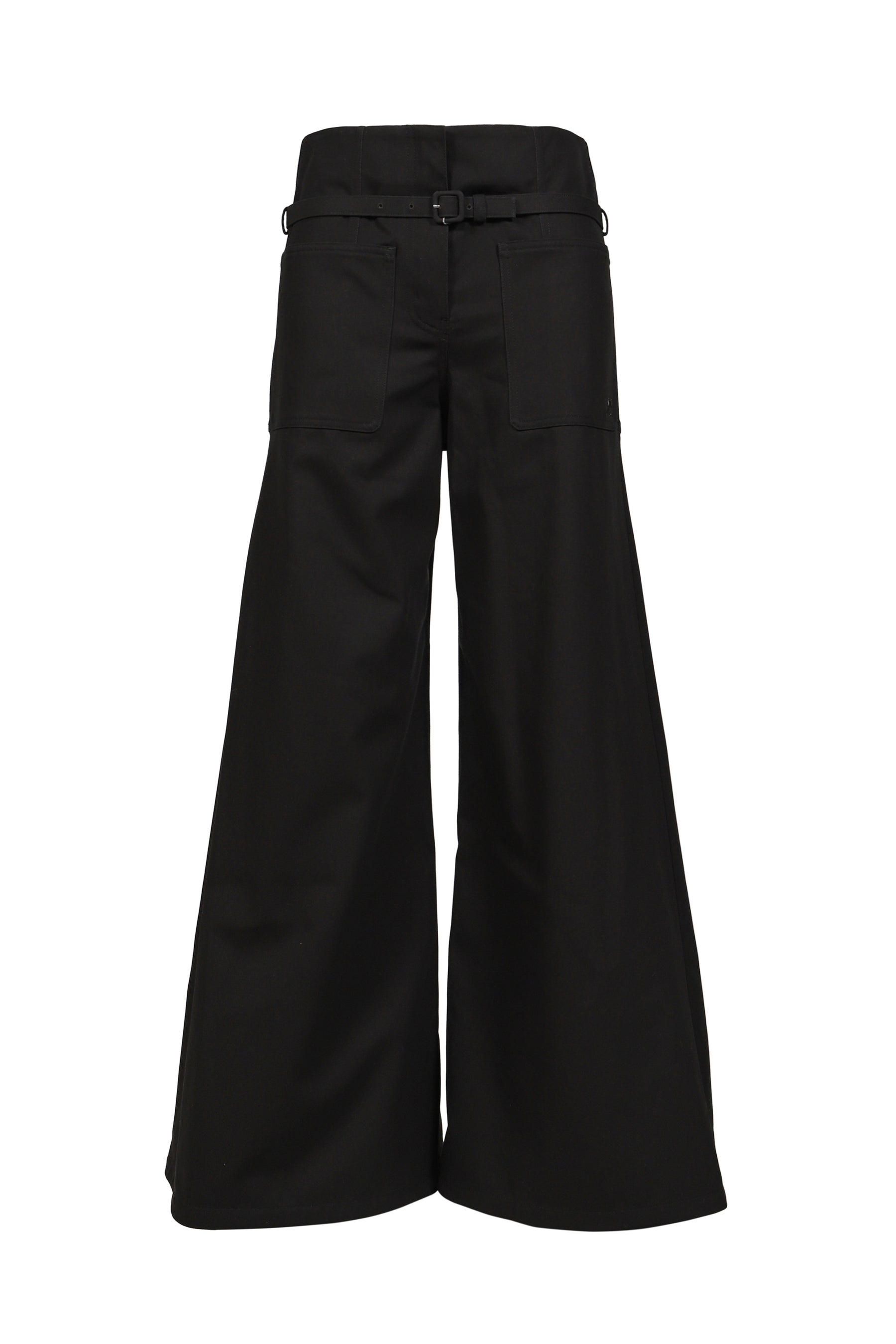 COTTON CANVAS PALAZZO PANTS / BLK