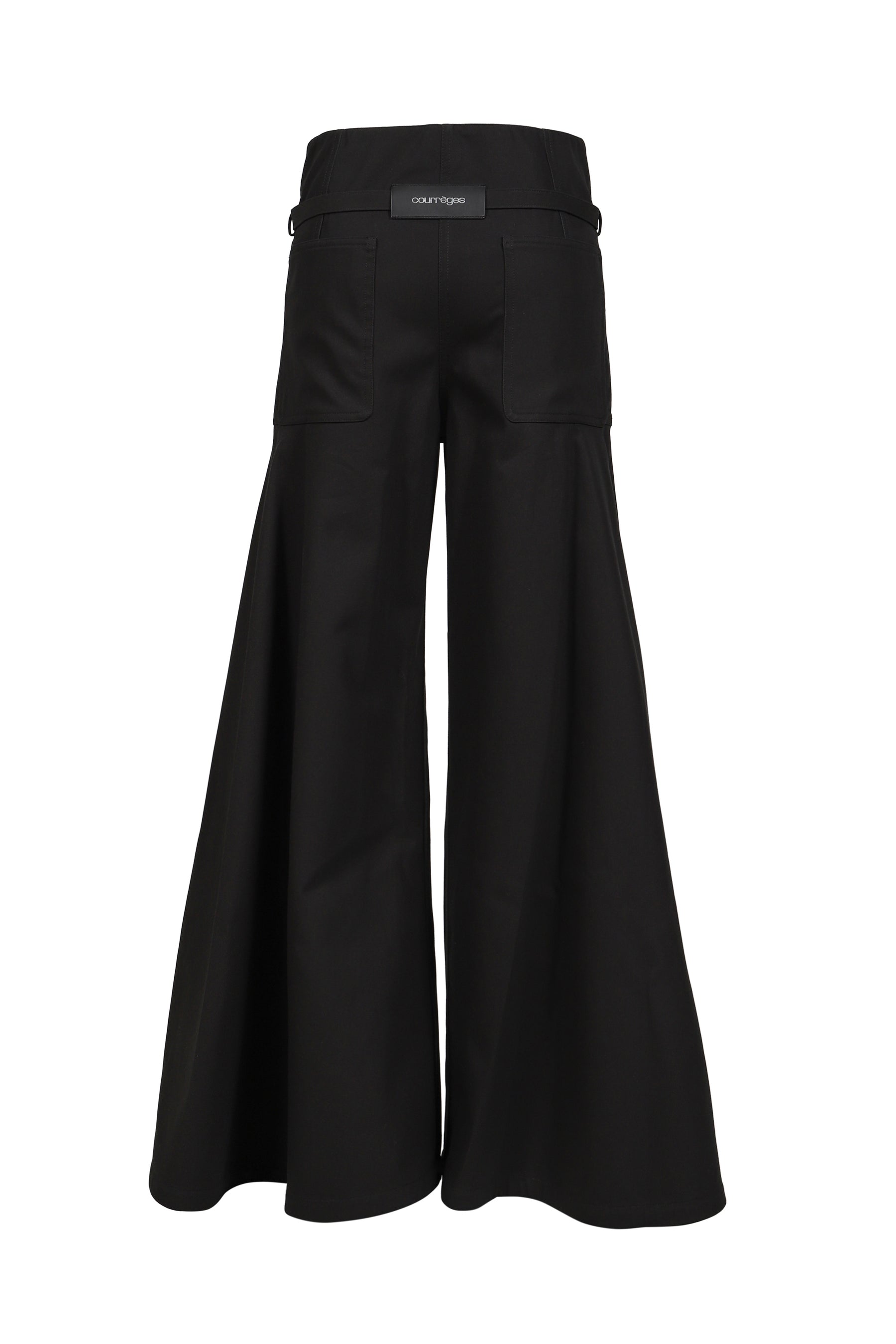 COTTON CANVAS PALAZZO PANTS / BLK