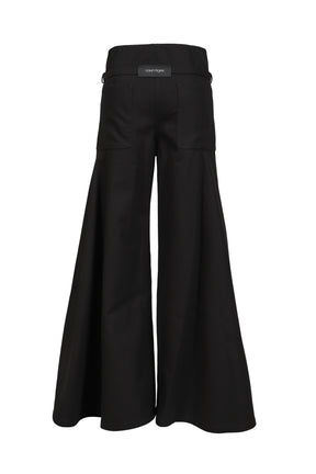 COTTON CANVAS PALAZZO PANTS / BLK