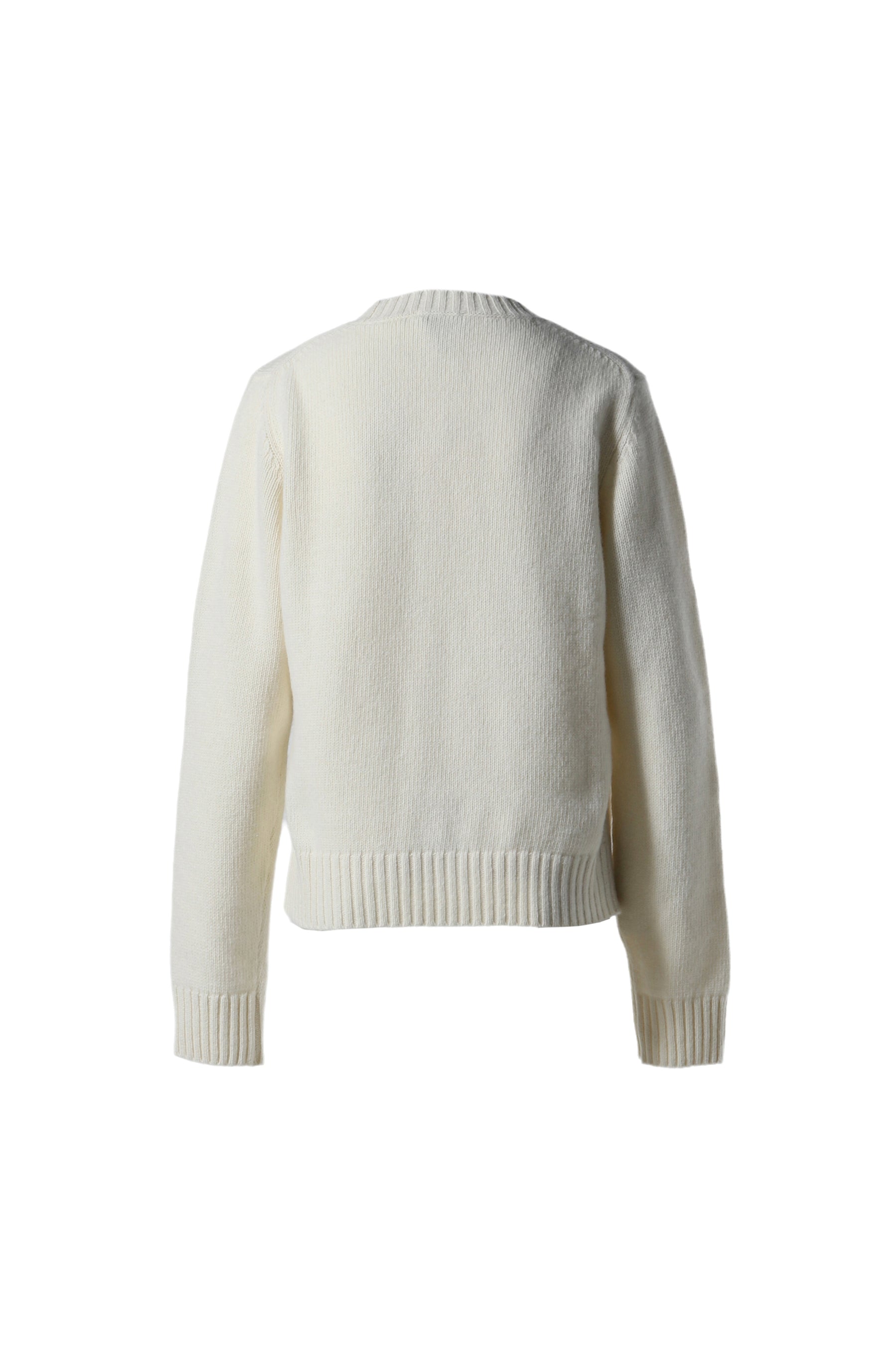 GRAPHIC SOFT WOOL MIX O-NECK / WHT