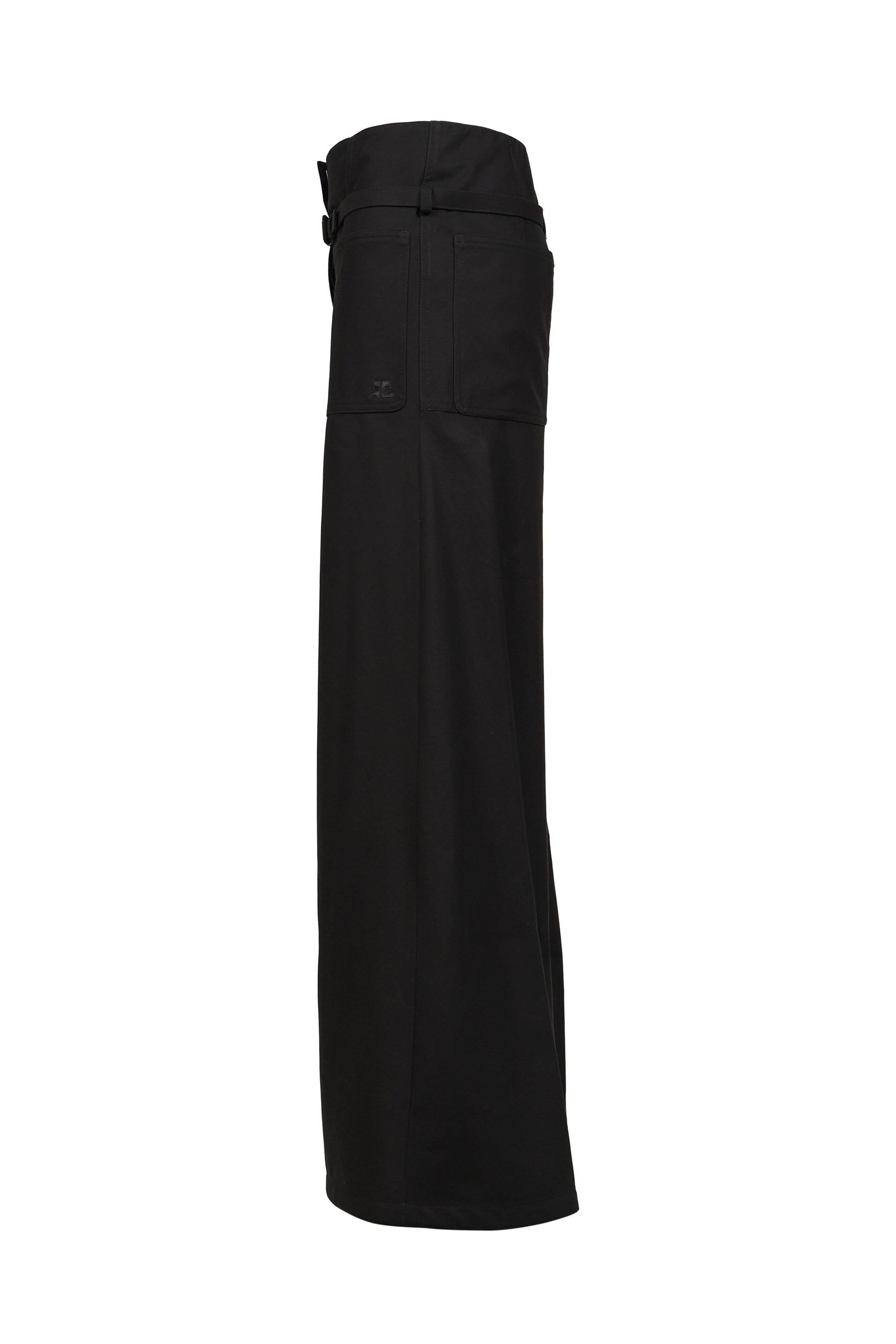 COTTON CANVAS PALAZZO PANTS / BLK