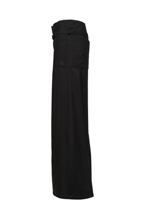 COTTON CANVAS PALAZZO PANTS / BLK