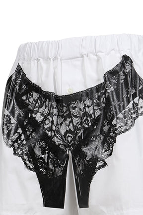 TROMPE L'OEIL WOVEN BOXER SHORTS / WHT
