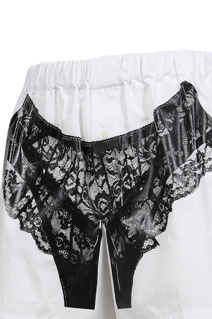 TROMPE L'OEIL WOVEN BOXER SHORTS / WHT