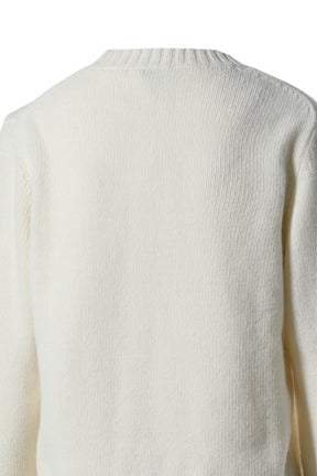 GRAPHIC SOFT WOOL MIX O-NECK / WHT