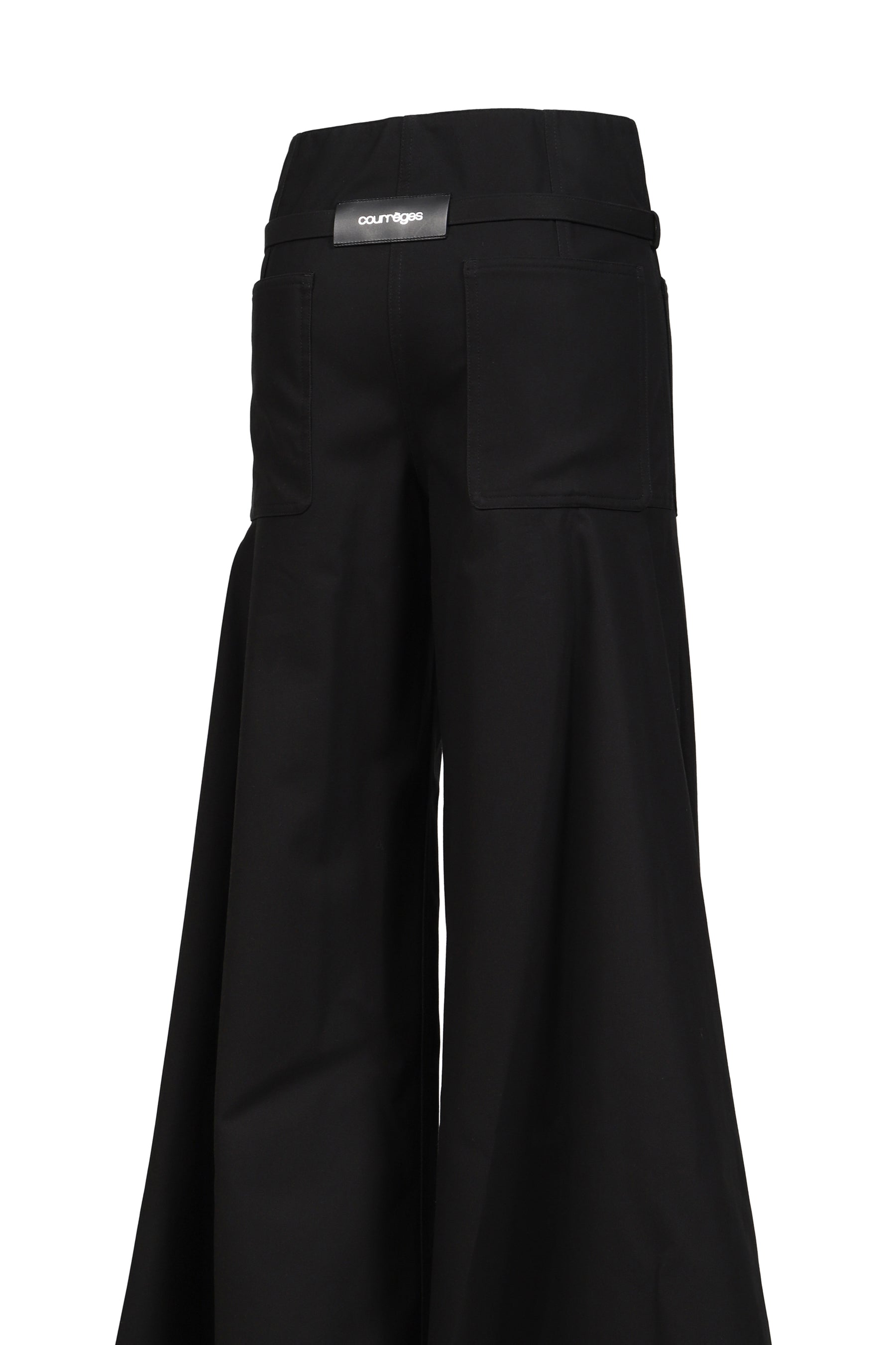 COTTON CANVAS PALAZZO PANTS / BLK