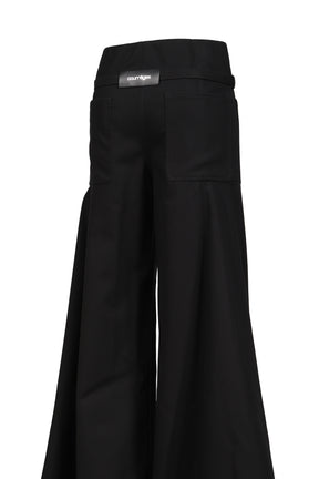 COTTON CANVAS PALAZZO PANTS / BLK