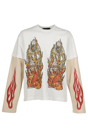 FLAME GLASS DOUBLE JERSEY / CLOUD, MULTI