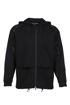 White Mountaineering LAYERED ZIP UP HOODIE / BLK
