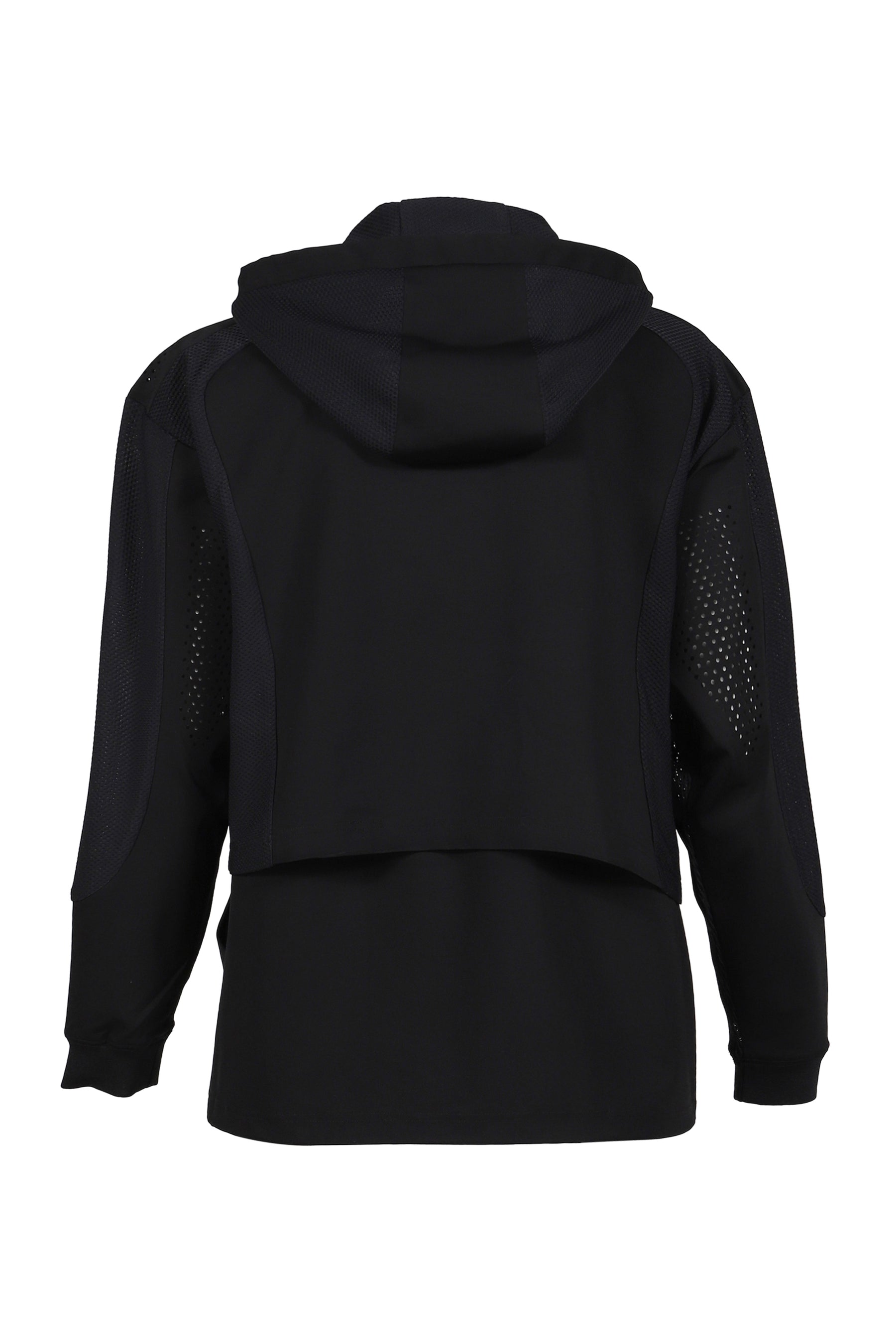 White Mountaineering LAYERED ZIP UP HOODIE / BLK