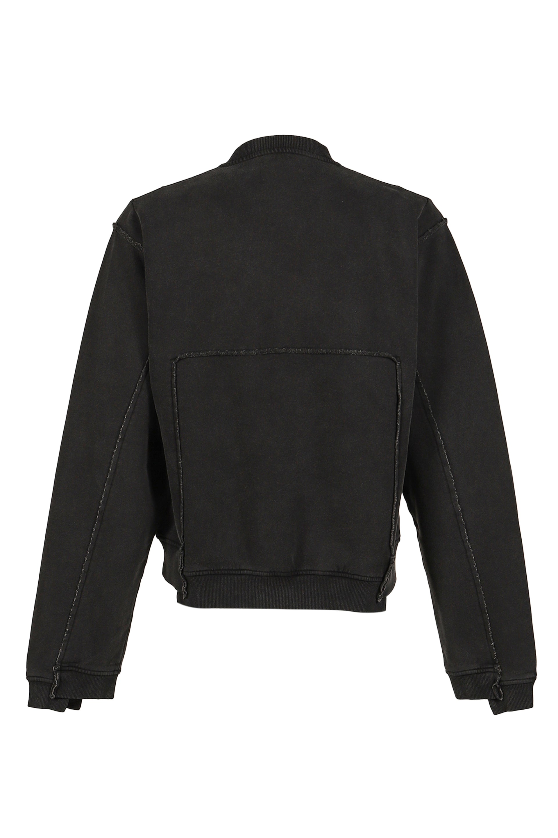 SHRUNKEN ZIP UP CREW / BLK