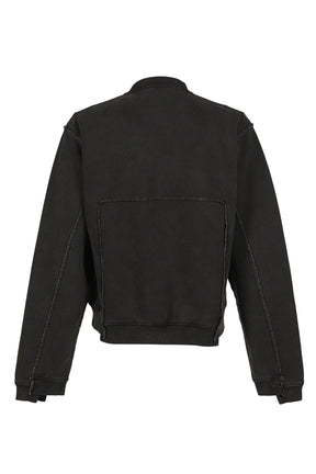 SHRUNKEN ZIP UP CREW / BLACK 