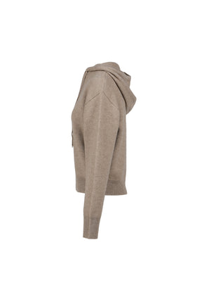 COLLEGIATE HOODIE IN CASHMERE / TAUPE