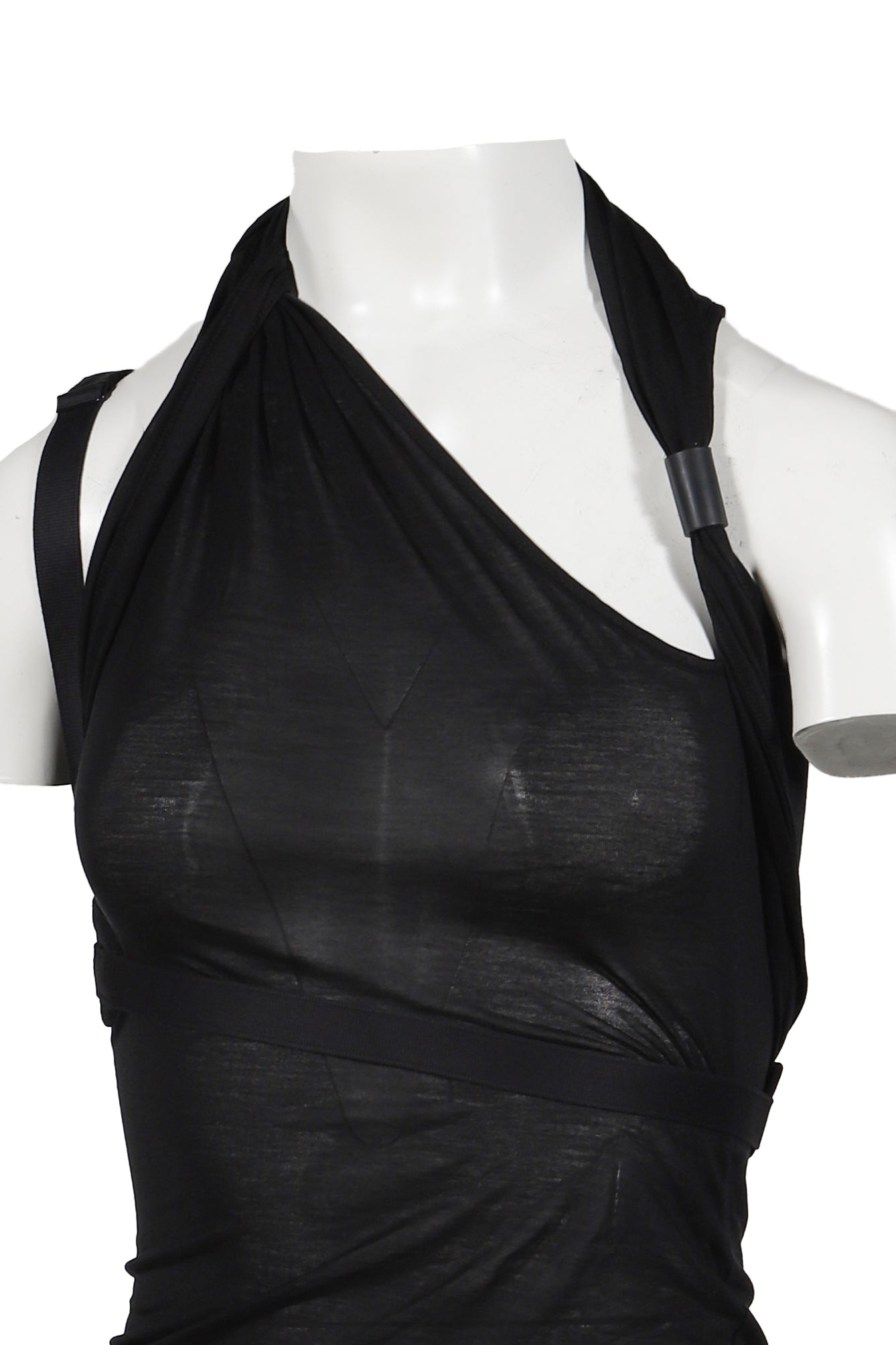 SLEEVELESS KNOT TOP W/ BACK STRAP / BLK