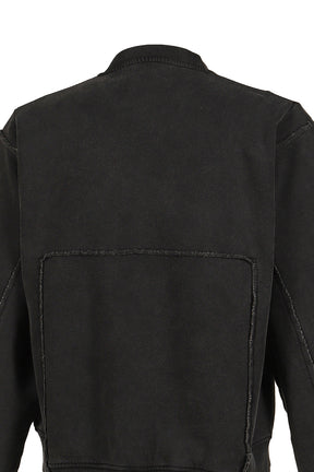 SHRUNKEN ZIP UP CREW / BLACK 