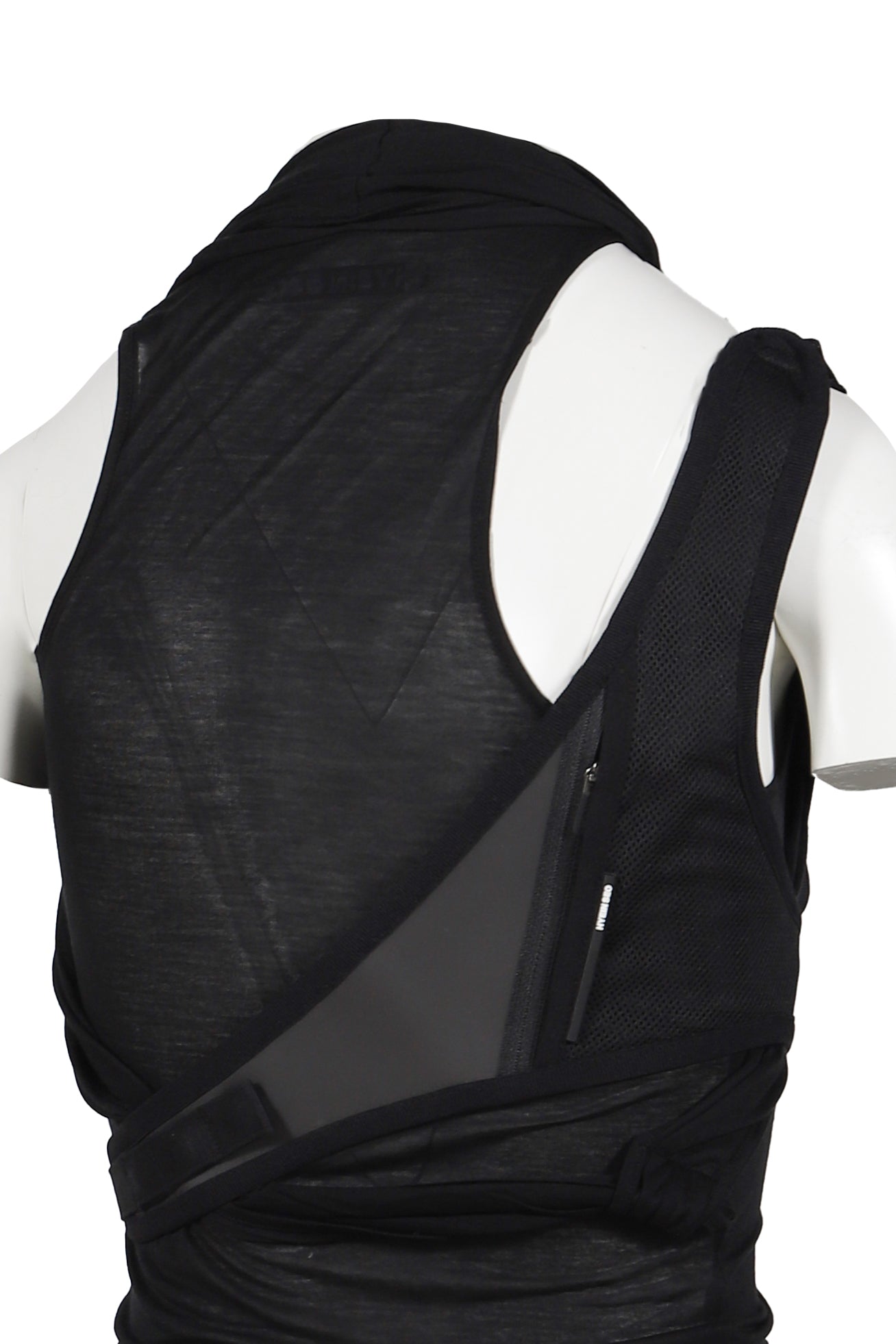 SLEEVELESS KNOT TOP W/ BACK STRAP / BLK