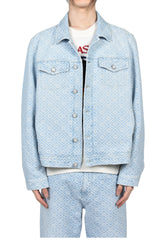 WASHED MONOGRAM DENIM JACKET / BLU